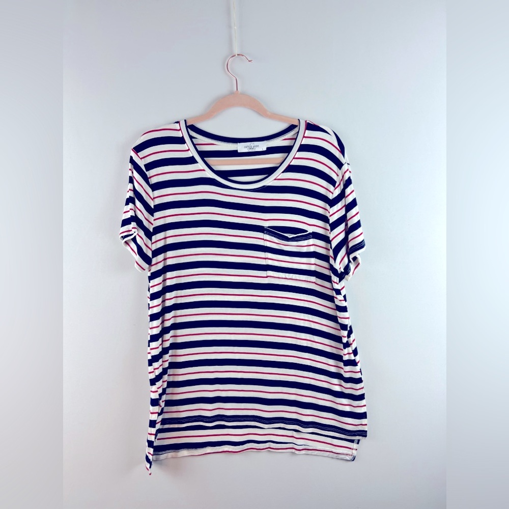 CJLA ☀️L STRIPED RED/WHITE/BLUE TEE